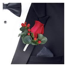 Boutonniere Red Rose