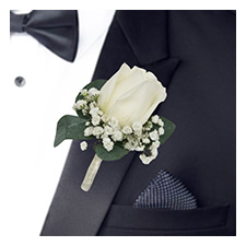 Boutonniere White Rose